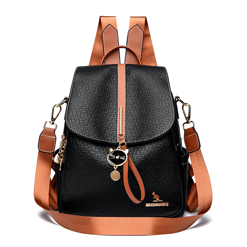 Leather Backpack Vintage - Women Large Capacity Backpack Purses Female