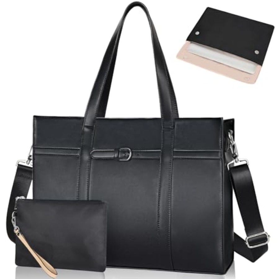 Laptop Sleeve Removable - ESTARER Women's Laptop Leather Bag 15.6