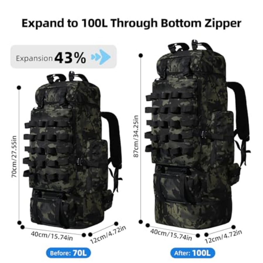 70L/100L Camping Hiking Backpa - Hiking Backpack Waterproof reseña y precio