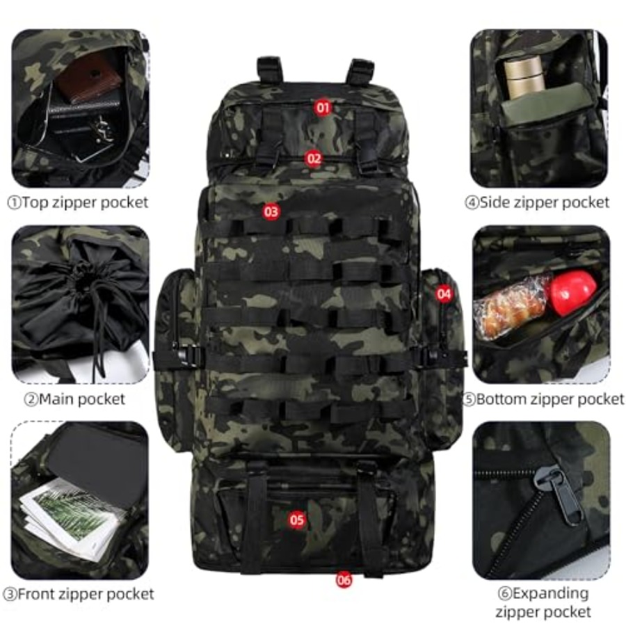 70L/100L Camping Hiking Backpa - Hiking Backpack Waterproof reseña y precio