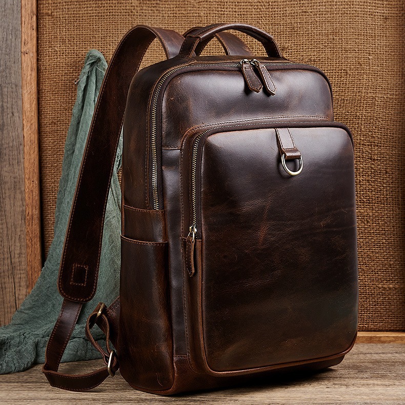 Men's Top Grain Waxed Leather  - Leather Backpack Vintage reseña y precio
