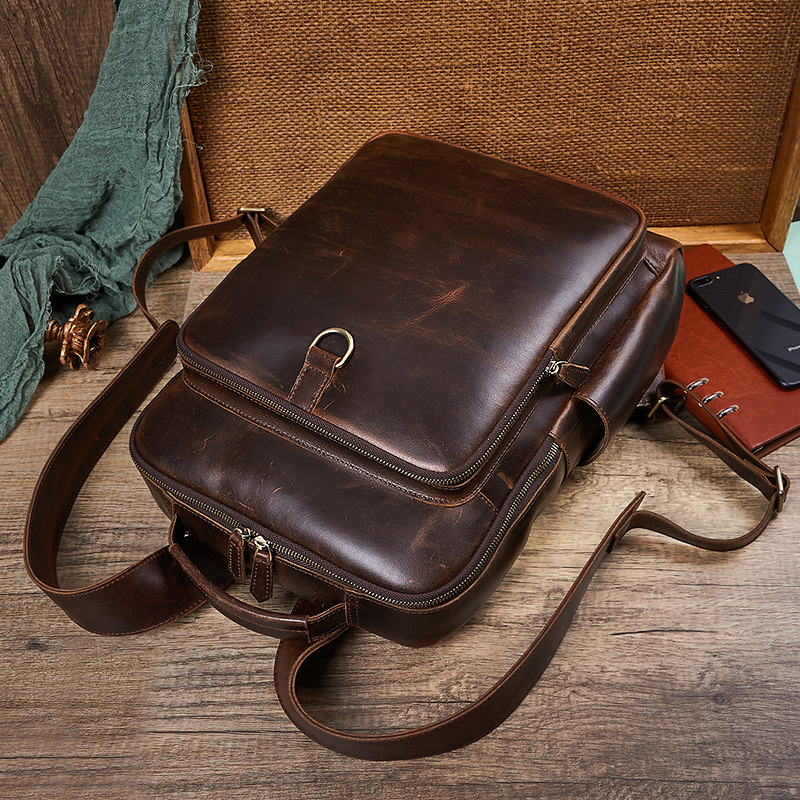 Men's Top Grain Waxed Leather  - Leather Backpack Vintage reseña y precio
