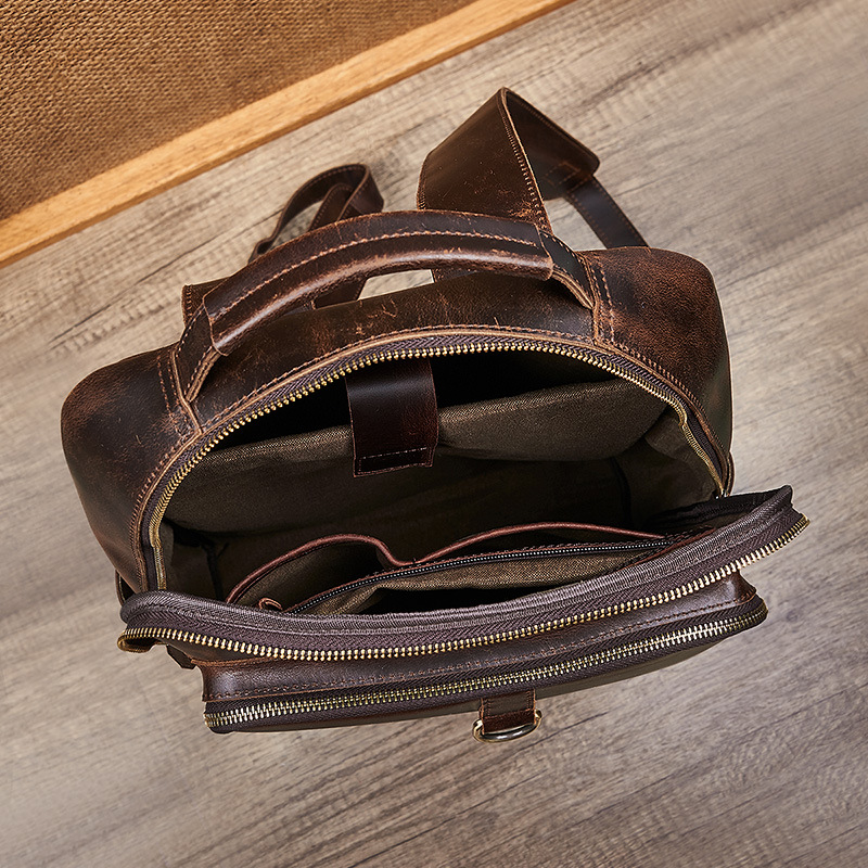 Men's Top Grain Waxed Leather  - Leather Backpack Vintage reseña y precio