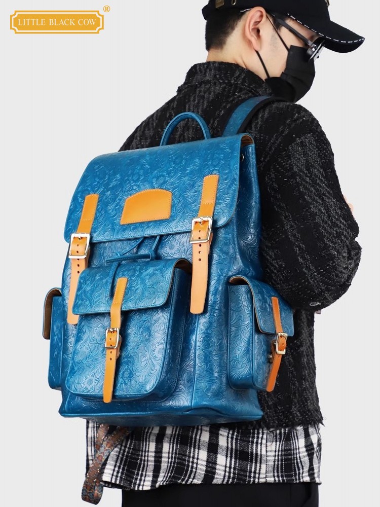 Vintage Mens Floral Wing Tip C - Leather Backpack Vintage reseña y precio