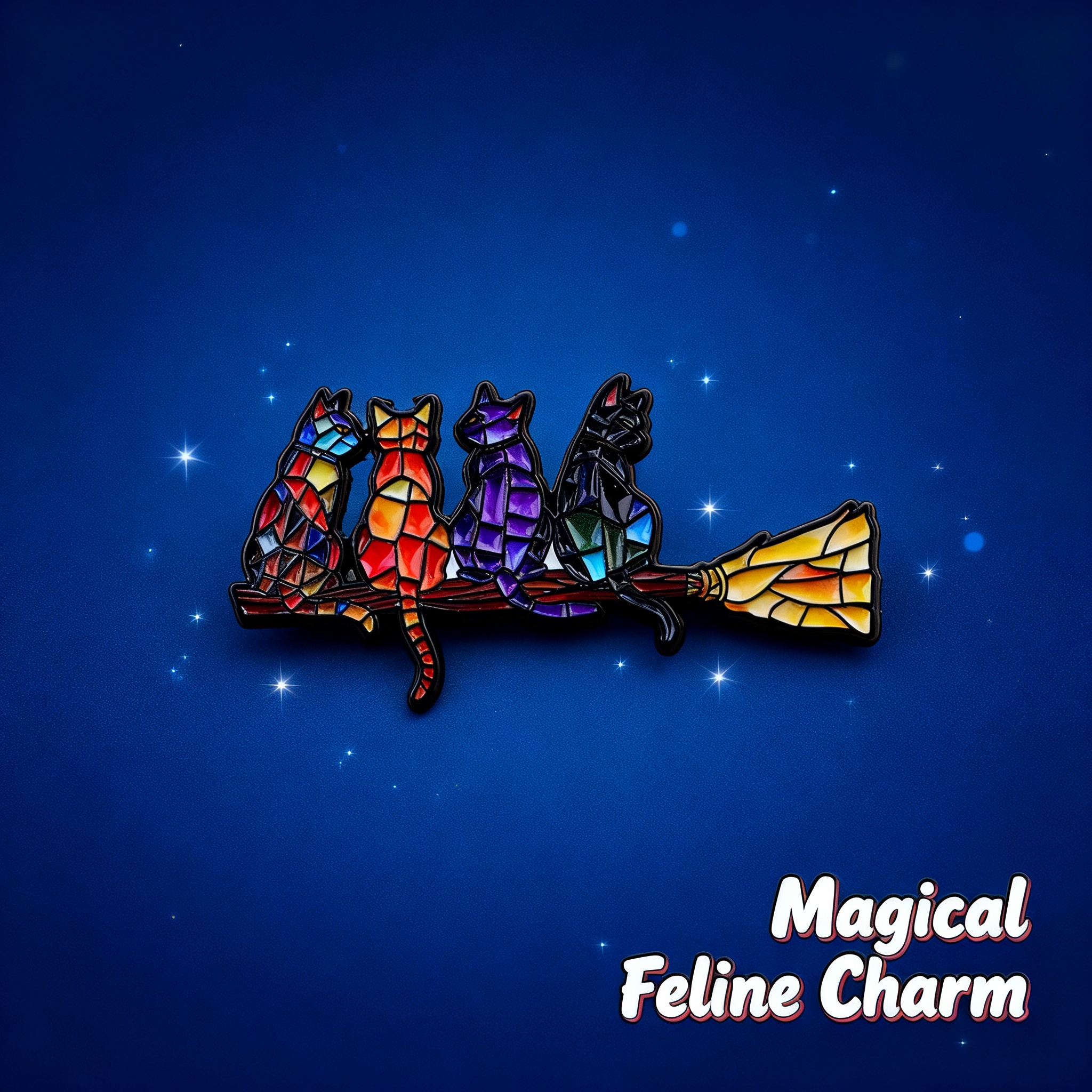 Colorful Cat Enamel Pin Witch  - Fashion Backpack Women reseña y precio