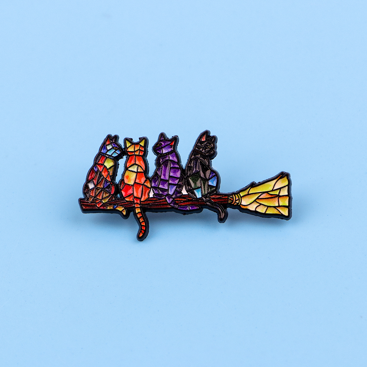 Colorful Cat Enamel Pin Witch  - Fashion Backpack Women reseña y precio