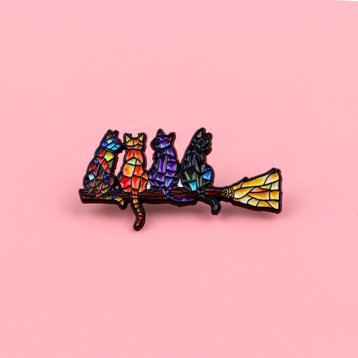 Colorful Cat Enamel Pin Witch  - Fashion Backpack Women reseña y precio