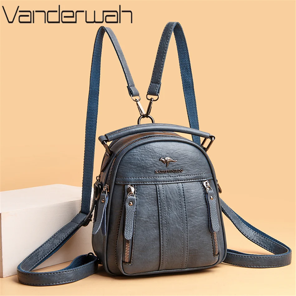 4 In 1 Leather Backpacks Multi - Leather Backpack Vintage reseña y precio