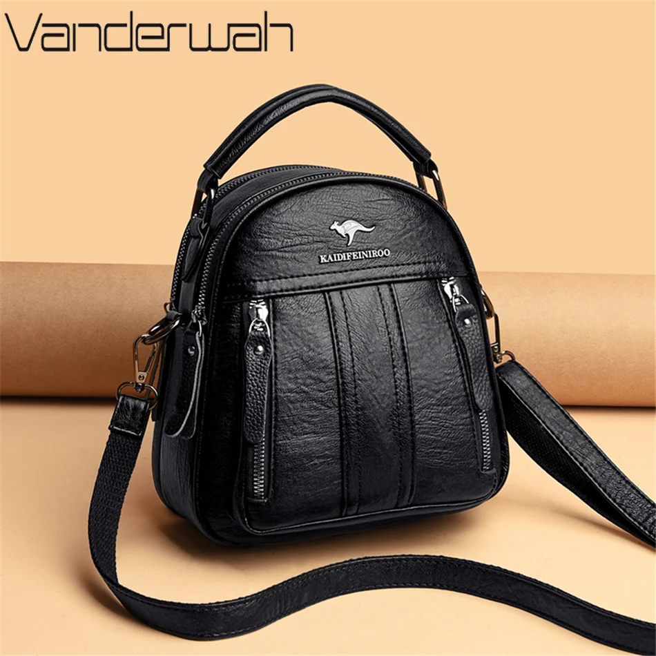 4 In 1 Leather Backpacks Multi - Leather Backpack Vintage reseña y precio