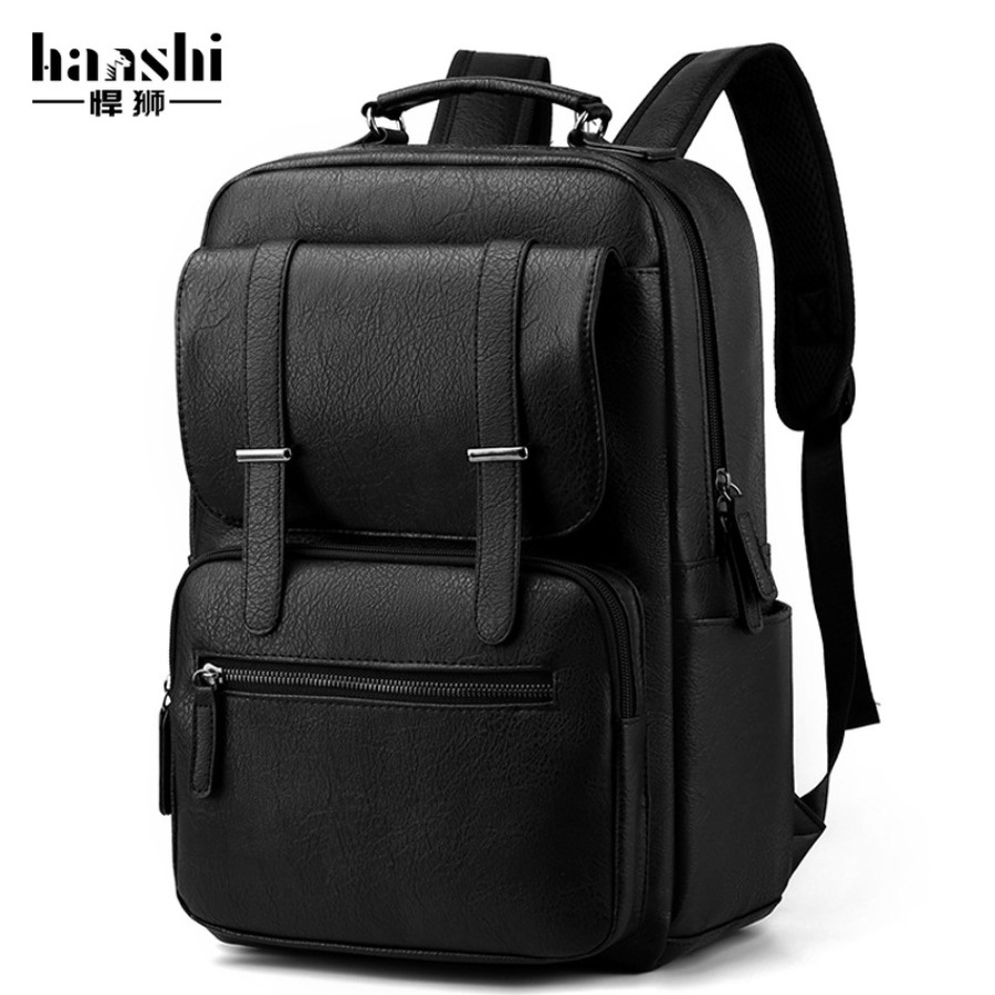 【New Arrival】Men's PU Leather  - Laptop Backpack 15.6 reseña y precio