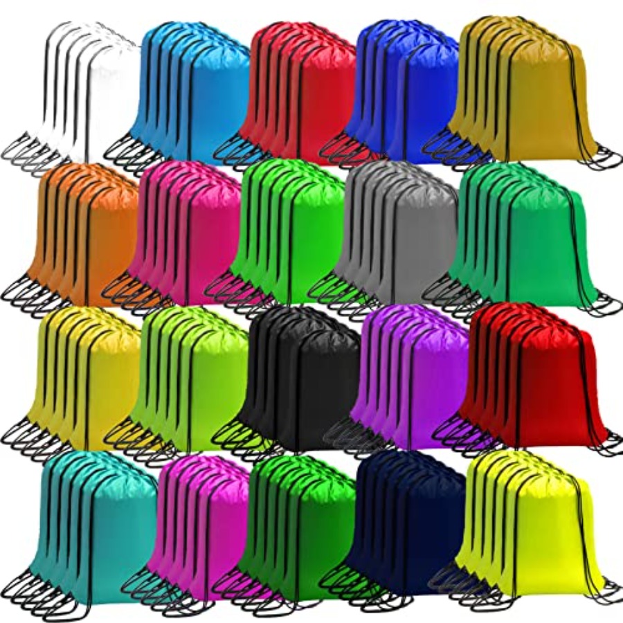 100 Pack Drawstring Bags Bulk, - Drawstring Gym Bag reseña y precio