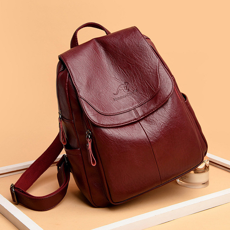 9 Color Women Soft Leather Bac - Leather Backpack Vintage reseña y precio