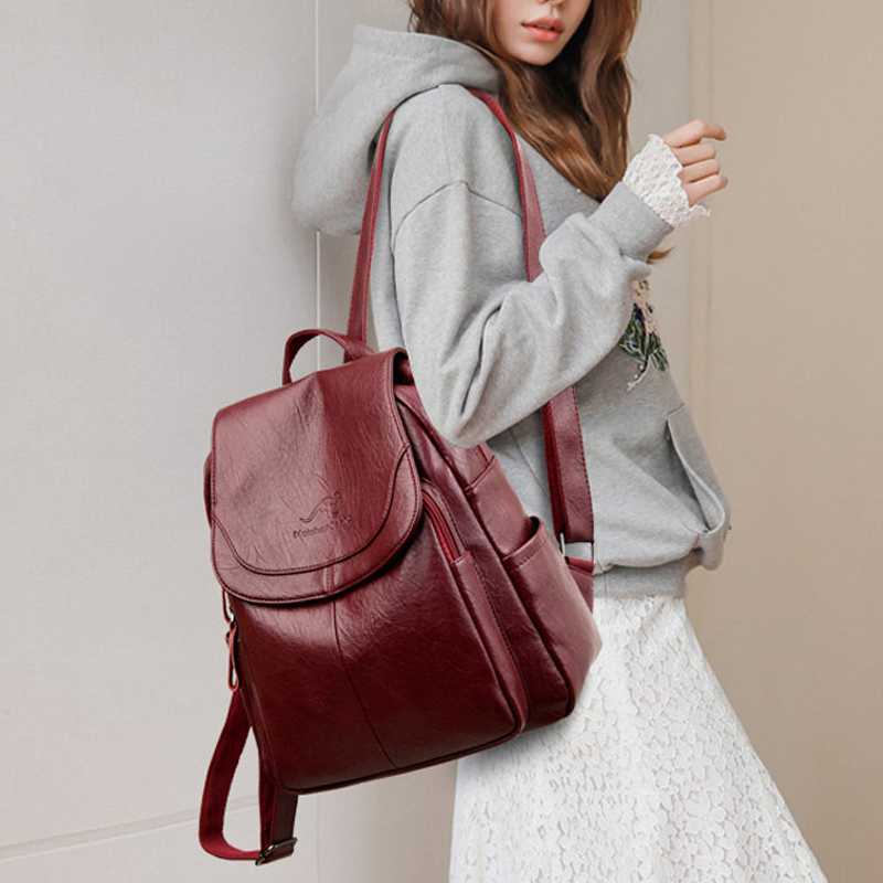9 Color Women Soft Leather Bac - Leather Backpack Vintage reseña y precio