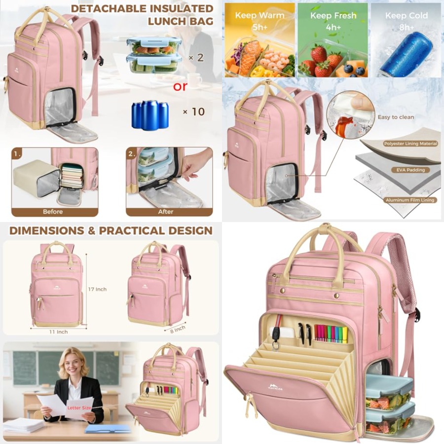 Lunch Backpack for Women, Teac - Laptop Backpack 15.6 reseña y precio