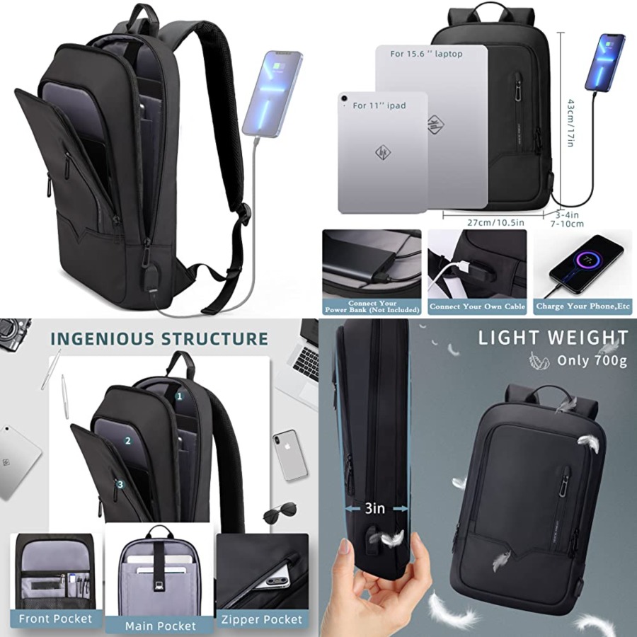 Backpack for Men Business Slim - Travel Backpack Anti Theft reseña y precio