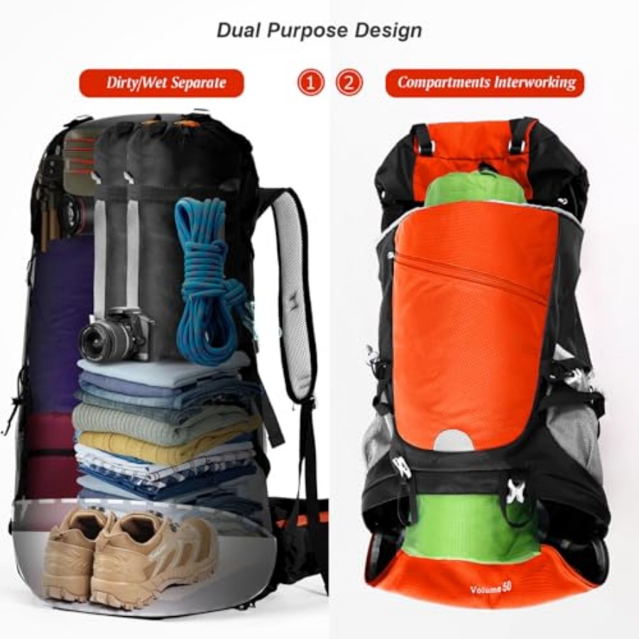 50L Hiking Backpack Travel Bag - Hiking Backpack Waterproof reseña y precio