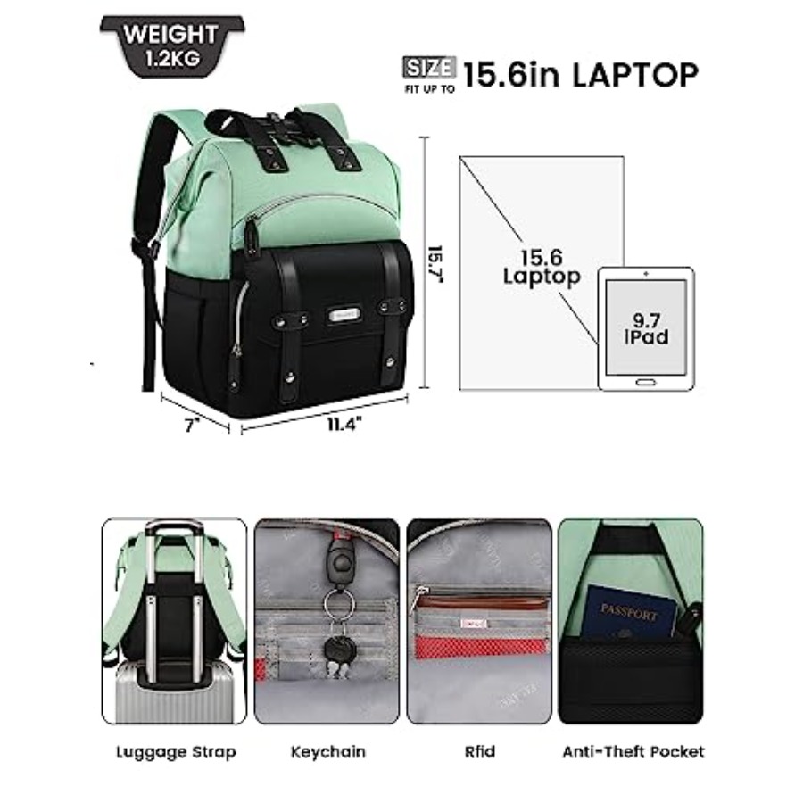 Laptop Backpack for WomenColle - Travel Backpack Anti Theft reseña y precio