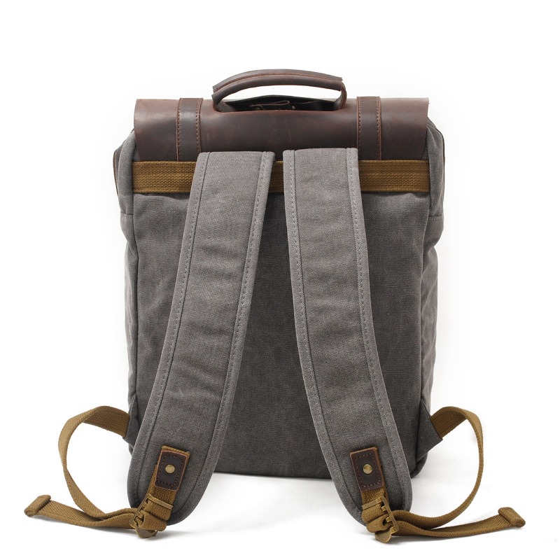 Military Canvas Leather Backpa - Rucksack Military Style reseña y precio