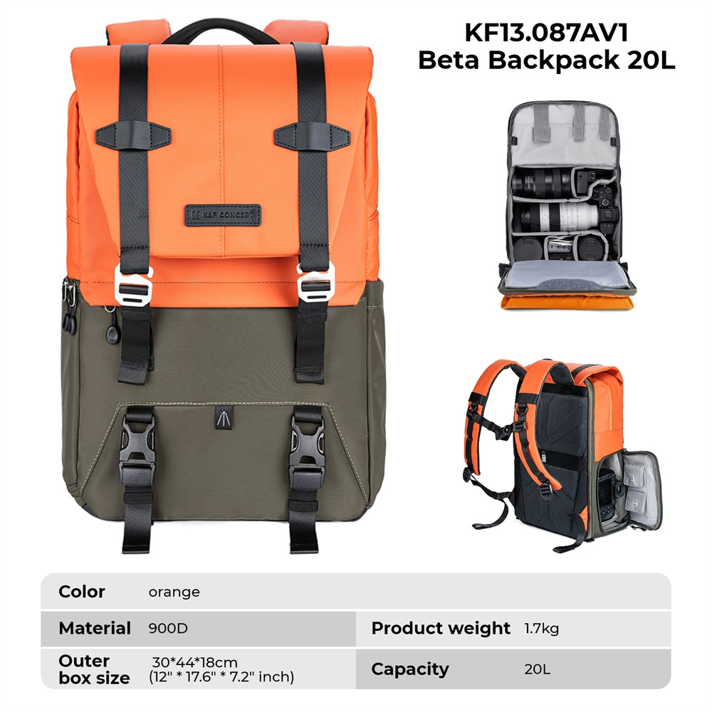 K&F CONCEPT Camera Backpack Tr - Laptop Backpack 15.6 reseña y precio