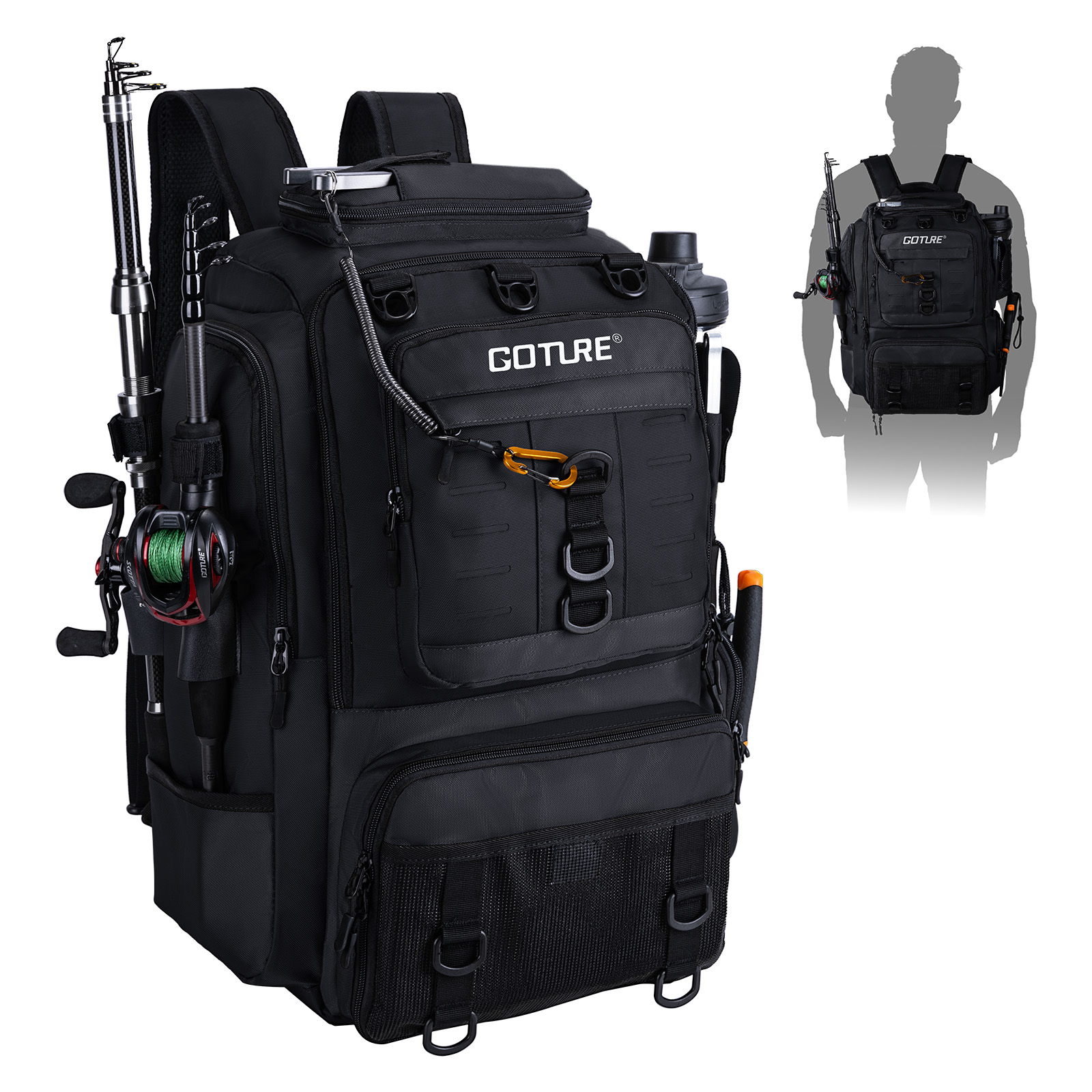 Goture Fishing Bag with Rod Ho - Backpack Insert Organizer reseña y precio