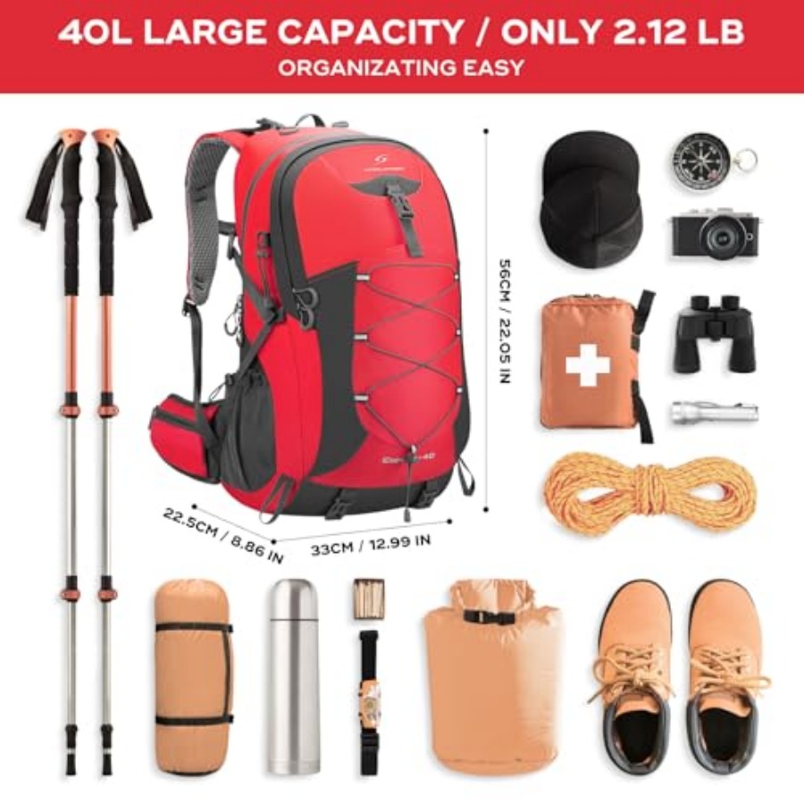 Hiking Backpack, Camping Backp - Hiking Backpack Waterproof reseña y precio