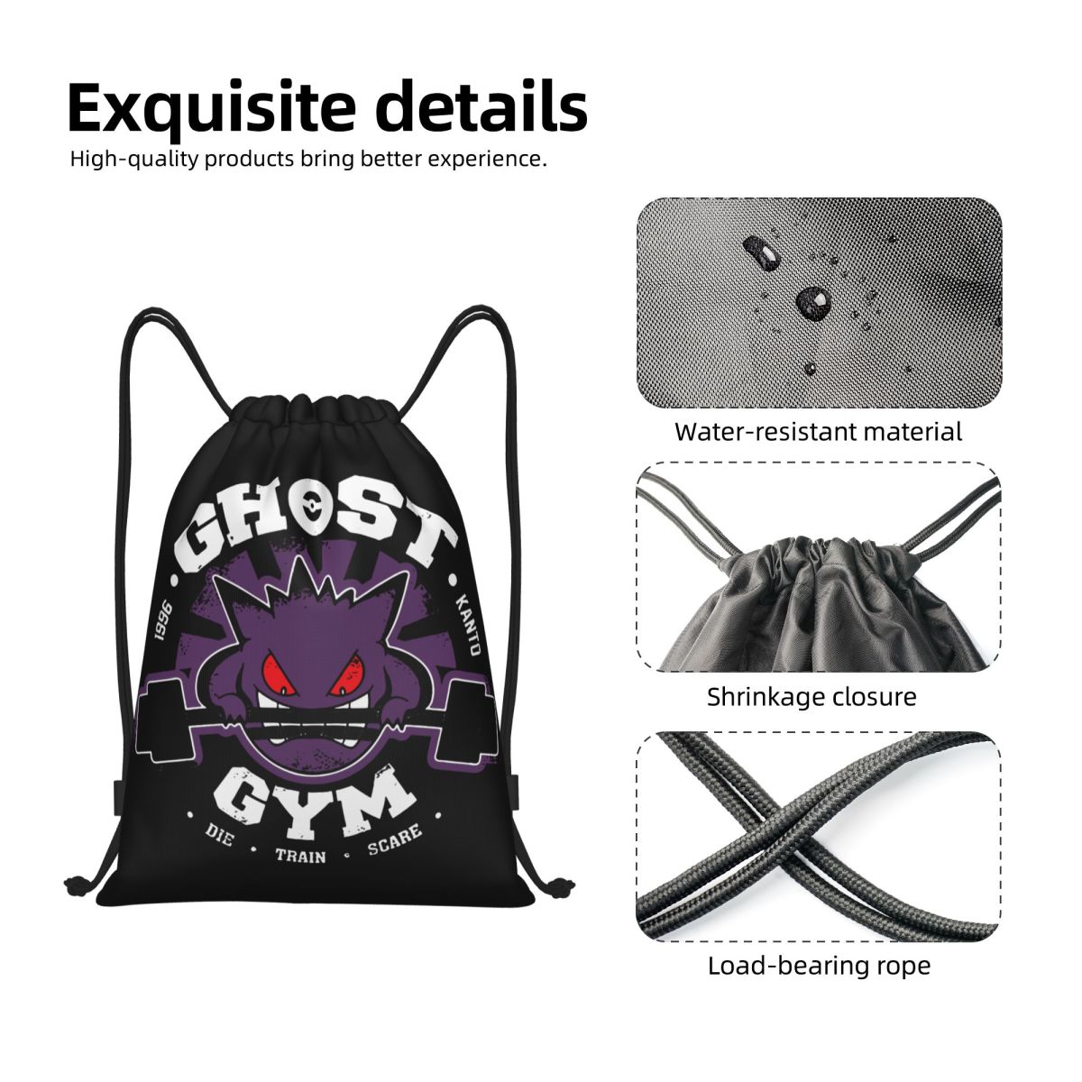 Ghost Gym Drawstring Backpack  - Drawstring Gym Bag reseña y precio