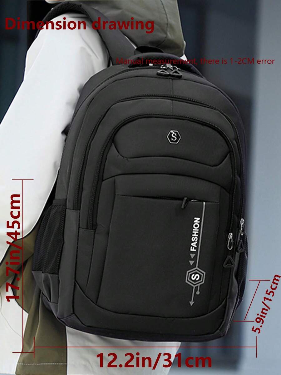 Multi-Compartment Letter Print - Laptop Backpack 15.6 reseña y precio
