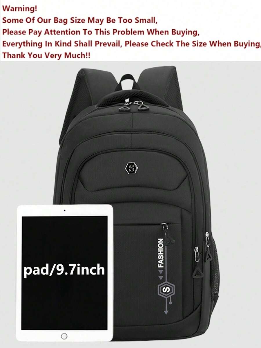 Multi-Compartment Letter Print - Laptop Backpack 15.6 reseña y precio