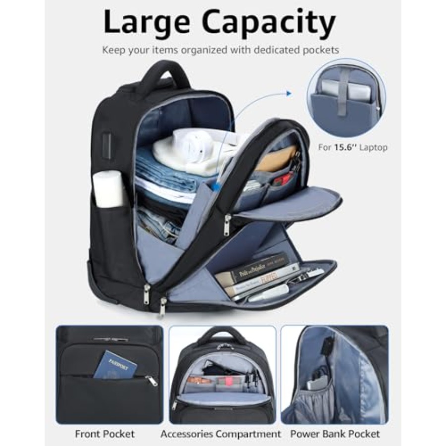 Rolling Backpack 30L Travel La - Laptop Backpack 15.6 reseña y precio