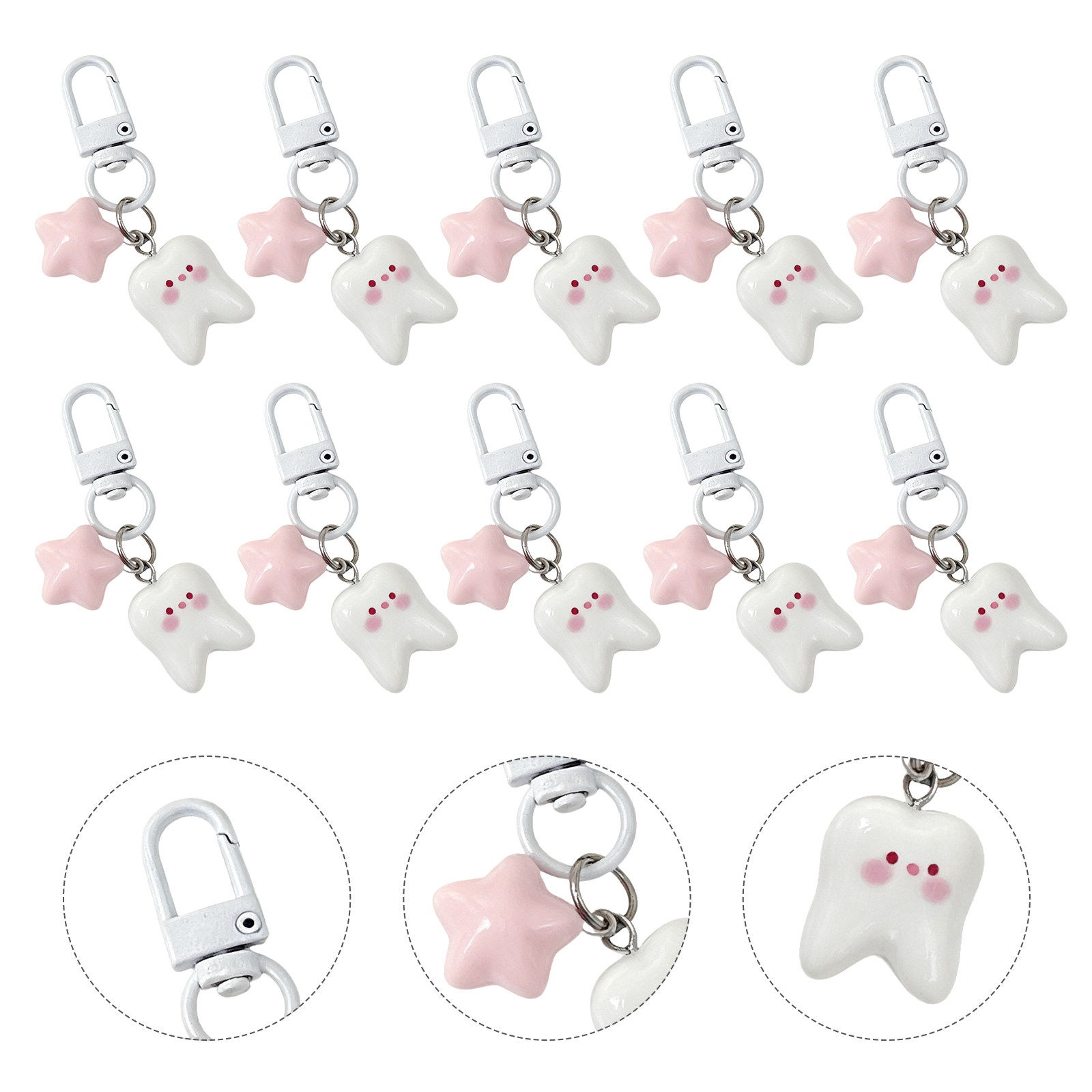 10Pcs Tooth Shape Keychain Cut - Mini Backpack Purse reseña y precio