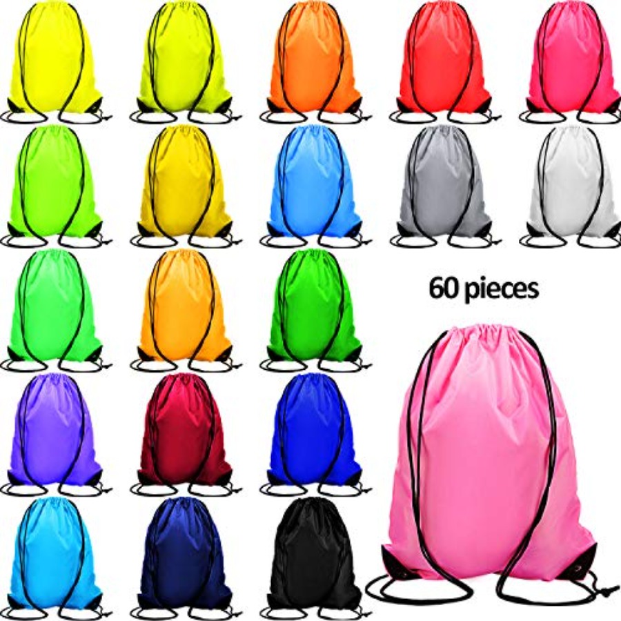 60 Pieces Drawstring Backpack  - Drawstring Gym Bag reseña y precio