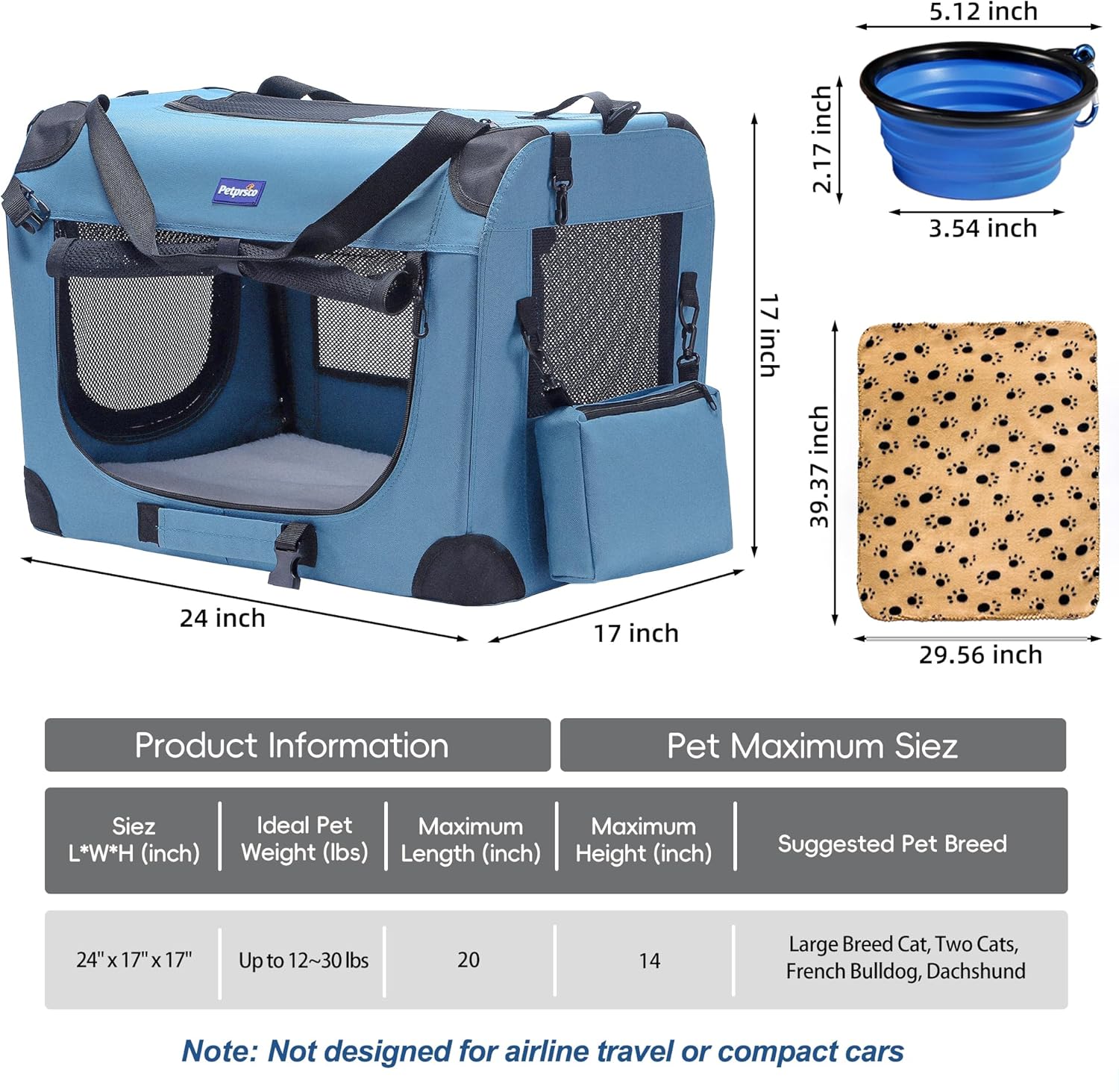 Portable Collapsible Dog Crate - Foldable Backpack Small reseña y precio