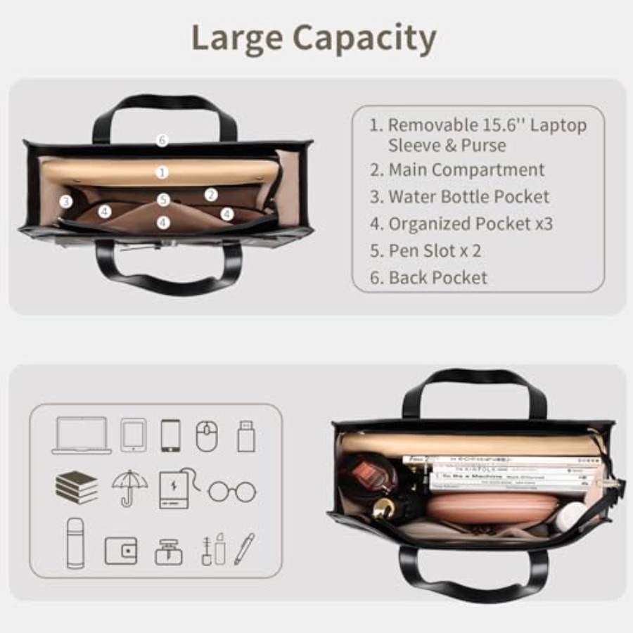 ESTARER Women's Laptop Leather - Laptop Sleeve Removable reseña y precio