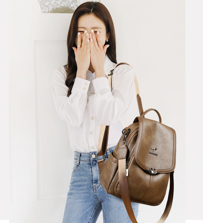 2026 new Ladies Bookbag Rucksa - Leather Backpack Vintage reseña y precio