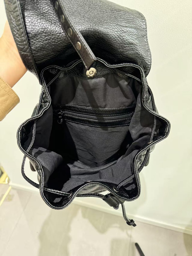 Gothic Punk PU Leather Shoulde - Leather Backpack Vintage reseña y precio