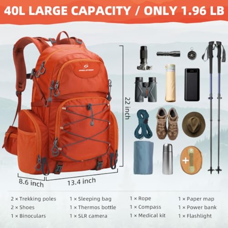 Hiking Backpack, 40L Waterproo - Hiking Backpack Waterproof reseña y precio