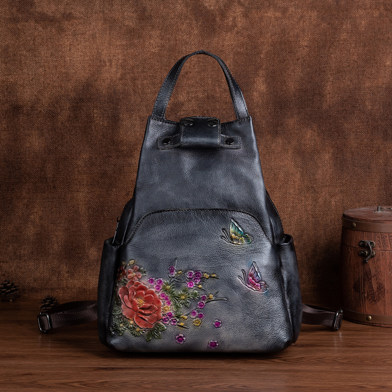 Johnature Genuine Leather Embo - Leather Backpack Vintage reseña y precio