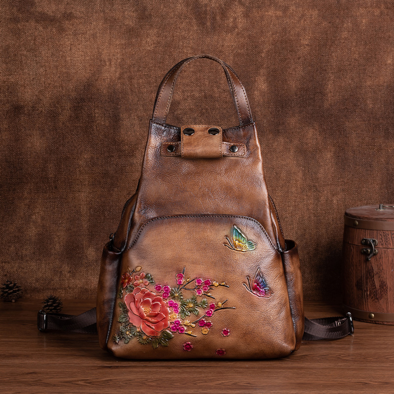 Johnature Genuine Leather Embo - Leather Backpack Vintage reseña y precio