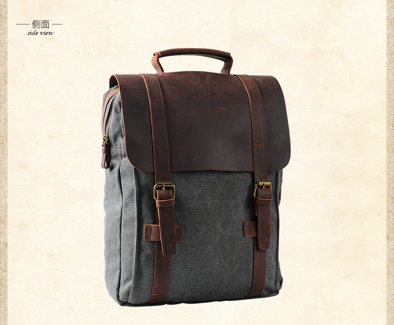 Fashion Male Backpack Leather  - Rucksack Military Style reseña y precio