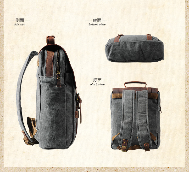Fashion Male Backpack Leather  - Rucksack Military Style reseña y precio