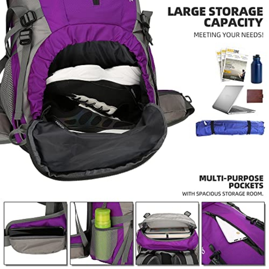 70L Hiking Backpack with Rain  - Hiking Backpack Waterproof reseña y precio