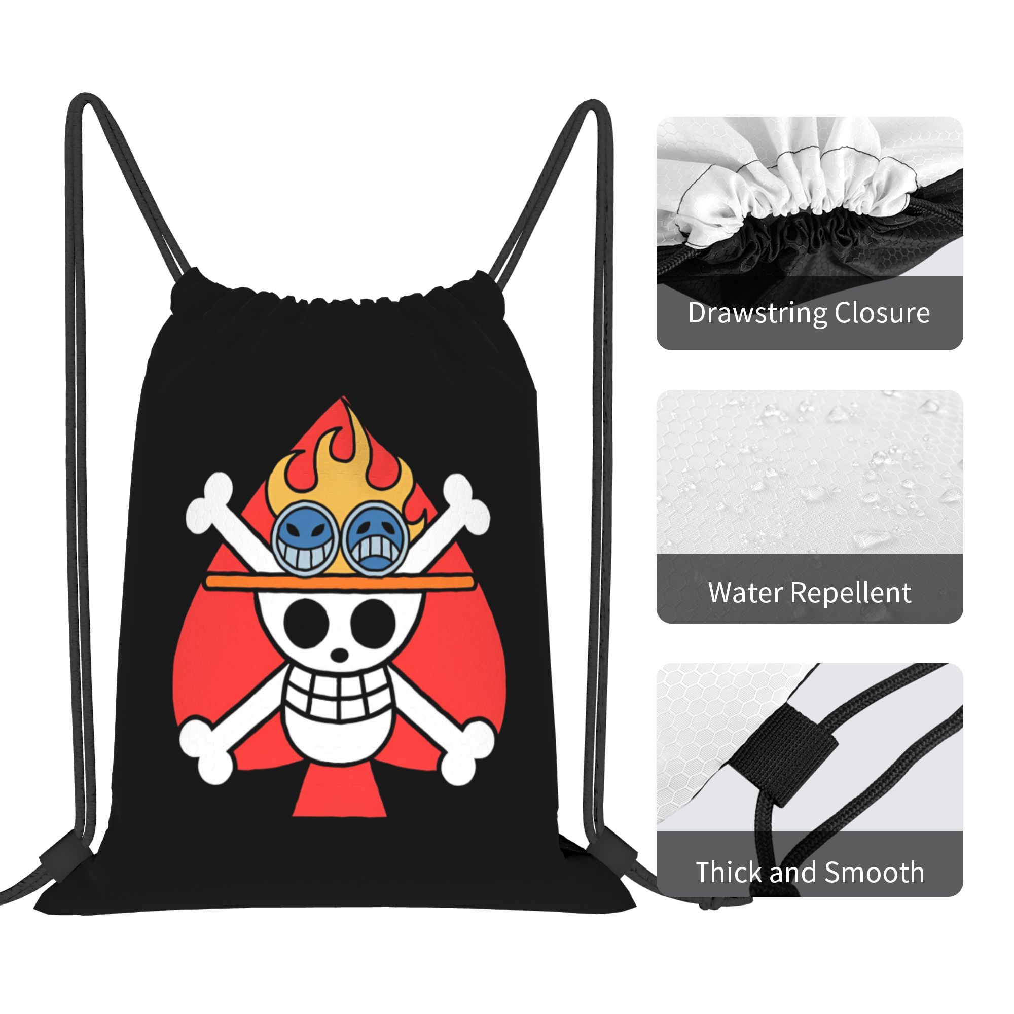 One Piece Flag ACE Drawstring  - Drawstring Gym Bag reseña y precio