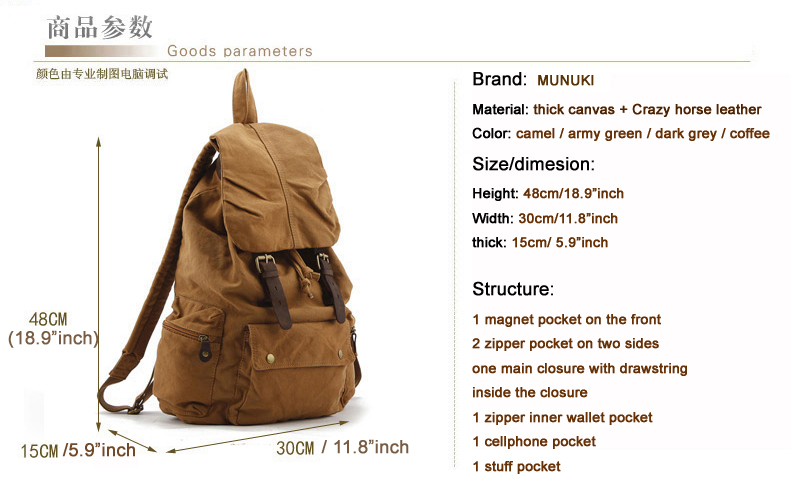 Fashion Vintage Leather milita - Rucksack Military Style reseña y precio