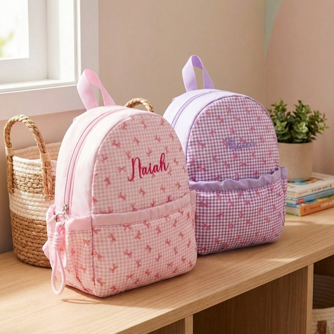 Custom Name-Letter Embroidered - School Backpack Teen reseña y precio