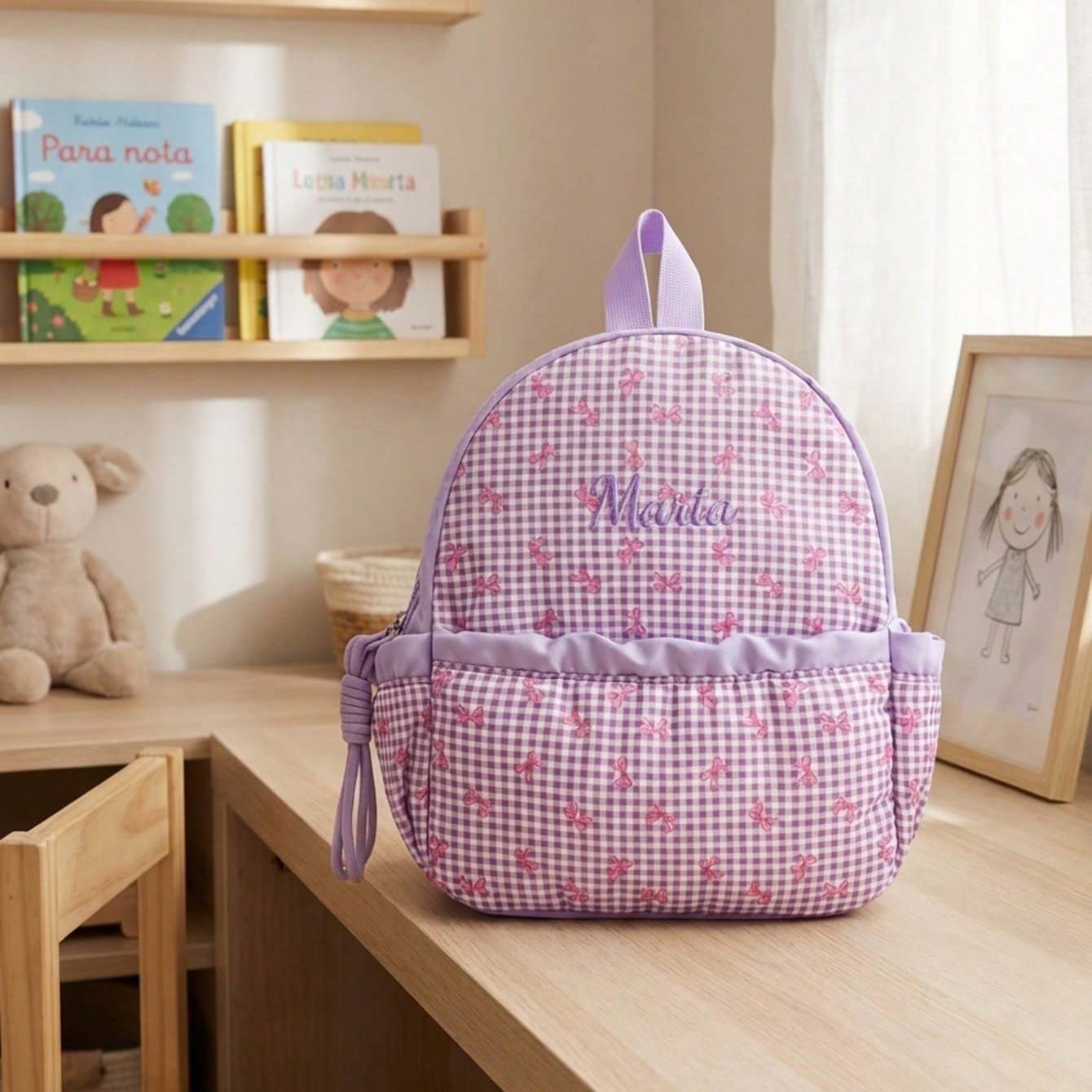 Custom Name-Letter Embroidered - School Backpack Teen reseña y precio