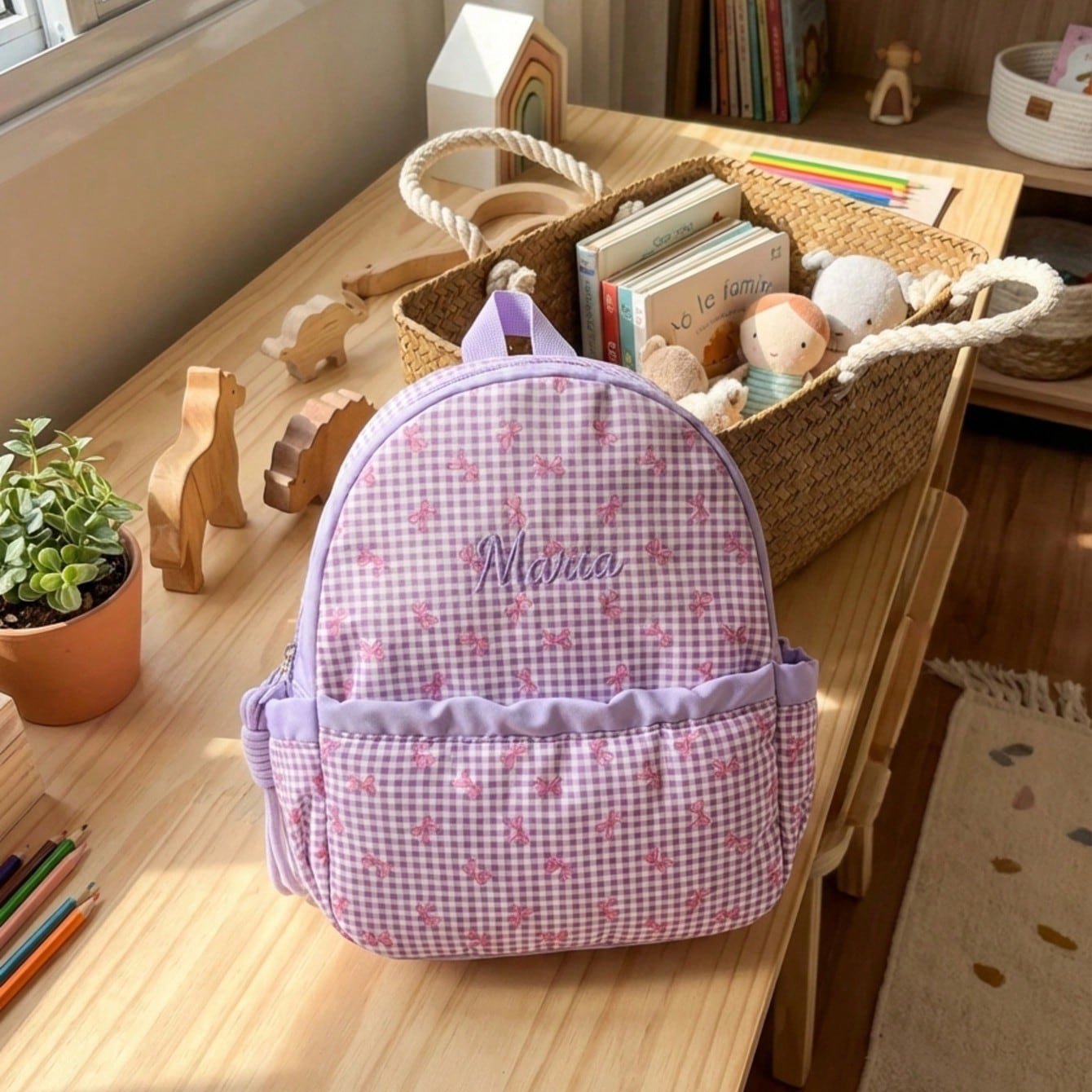 Custom Name-Letter Embroidered - School Backpack Teen reseña y precio