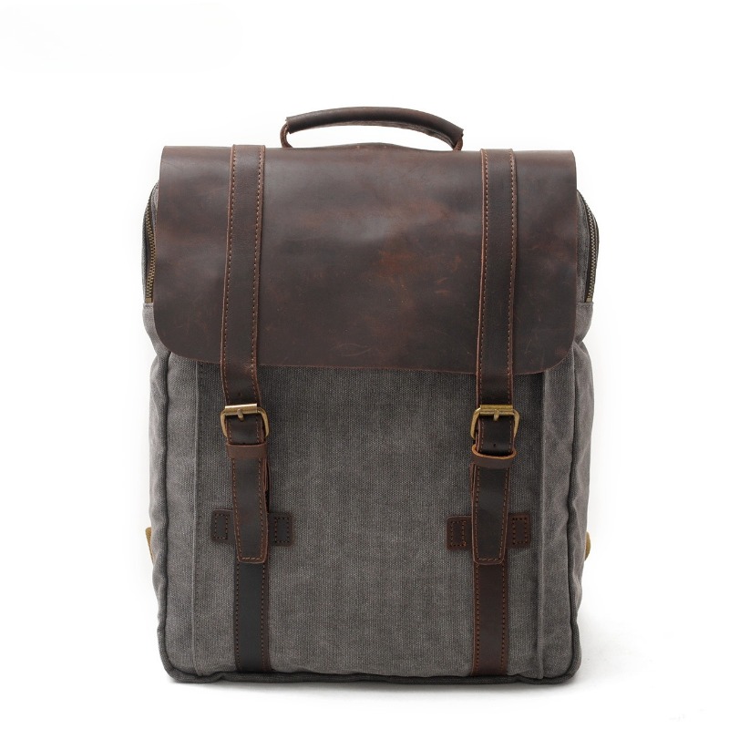 Military Canvas Leather Backpa - Rucksack Military Style reseña y precio