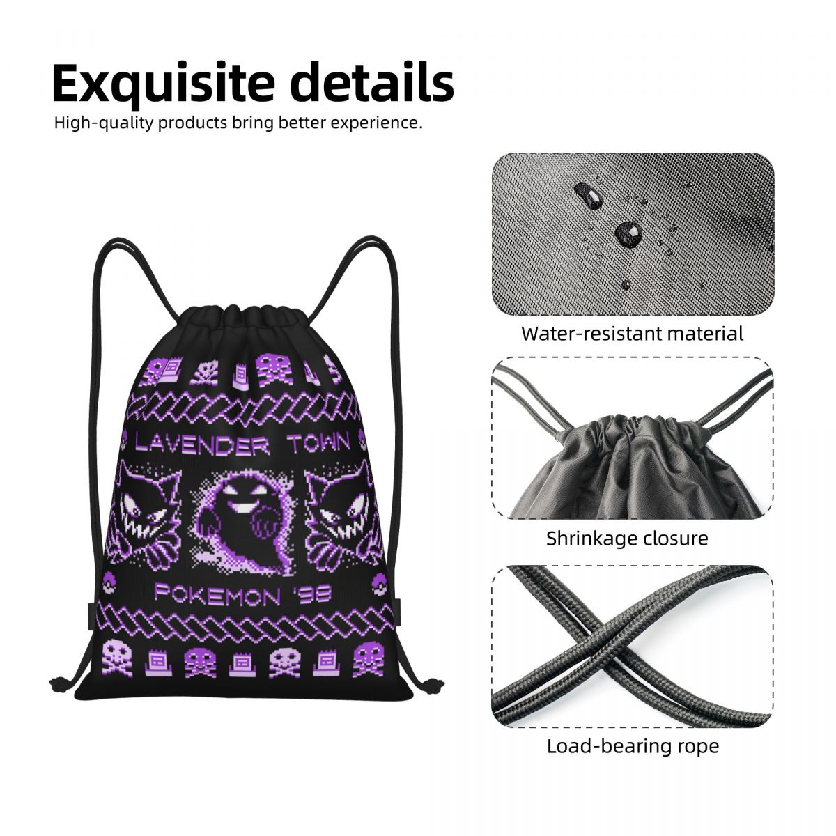 Lavender Town Christmas Backpa - Drawstring Gym Bag reseña y precio