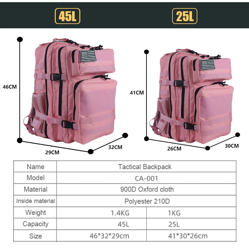 25L/45L 3P Tactical Backpack f - Urban Backpack Tactical reseña y precio