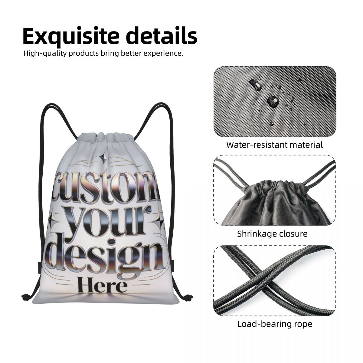 Custom Your Photo Logo Text Dr - Drawstring Gym Bag reseña y precio